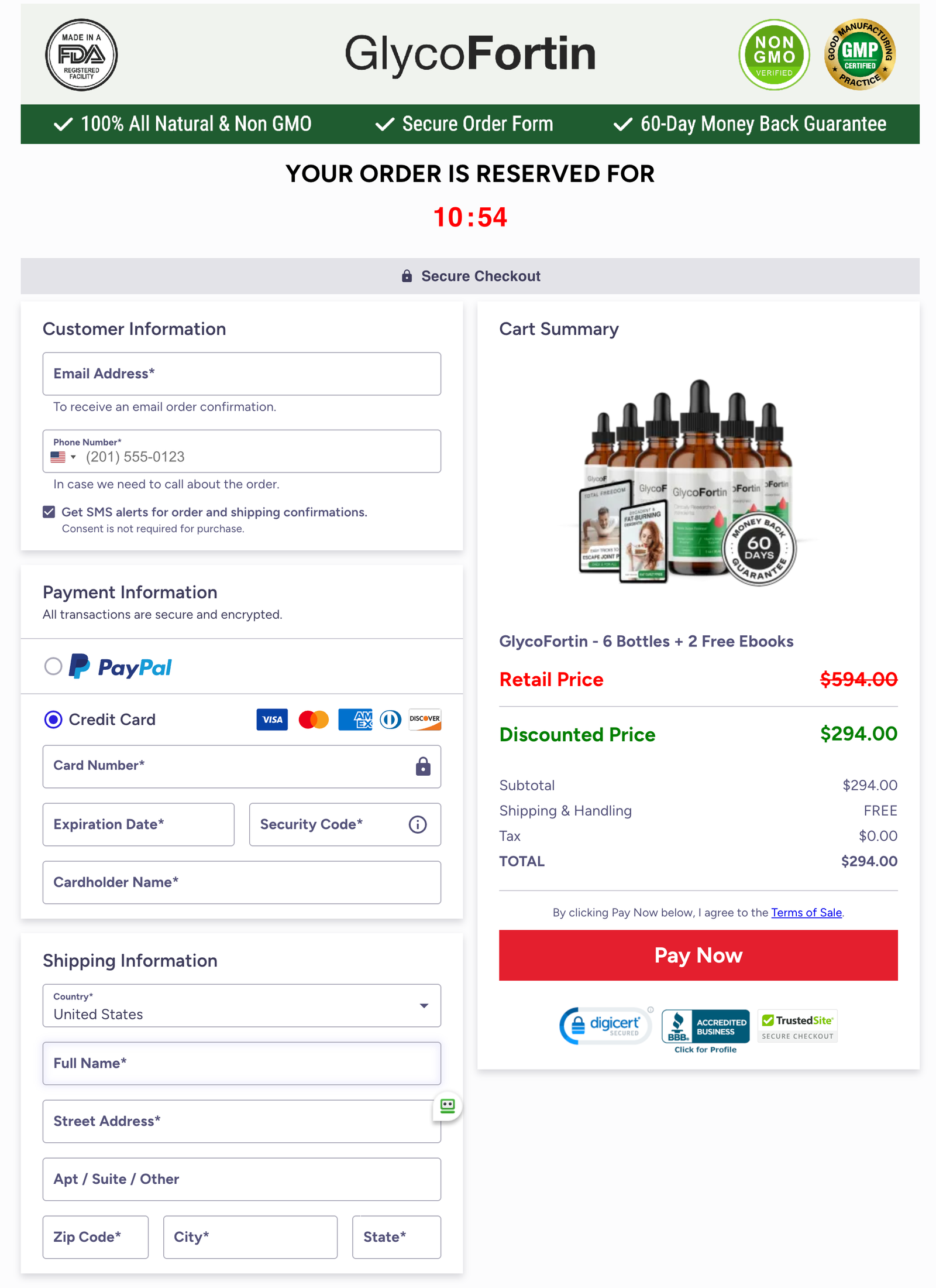 GlycoFortin Official Website Secure Order Page